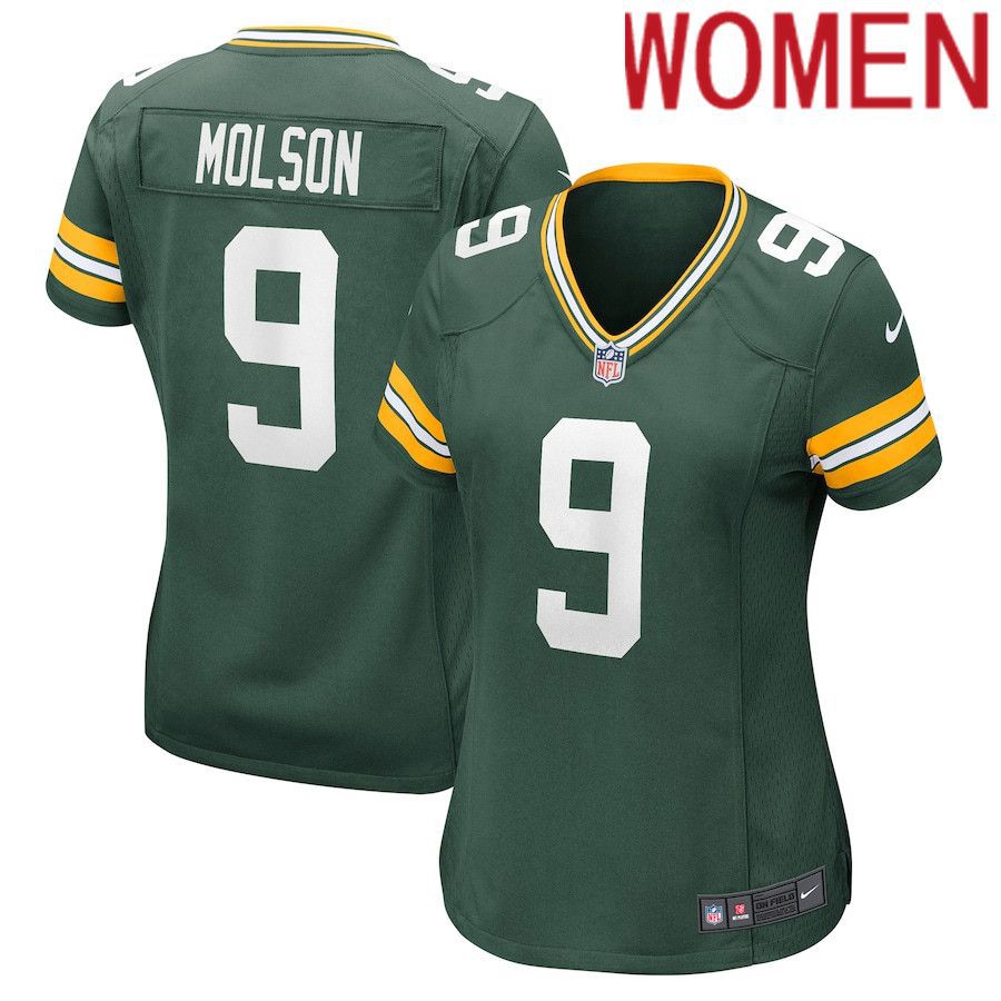 Women Green Bay Packers #9 JJ Molson Nike Green Player Game NFL Jersey->women nfl jersey->Women Jersey